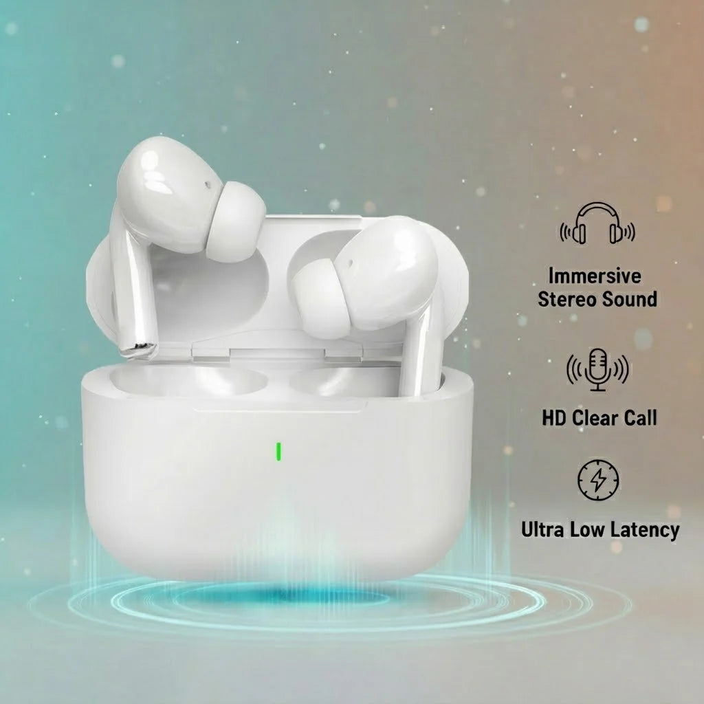 Auriculares inalámbricos con cancelación activa de ruido y sonido envolvente, latencia ultrabaja y carga inalámbrica