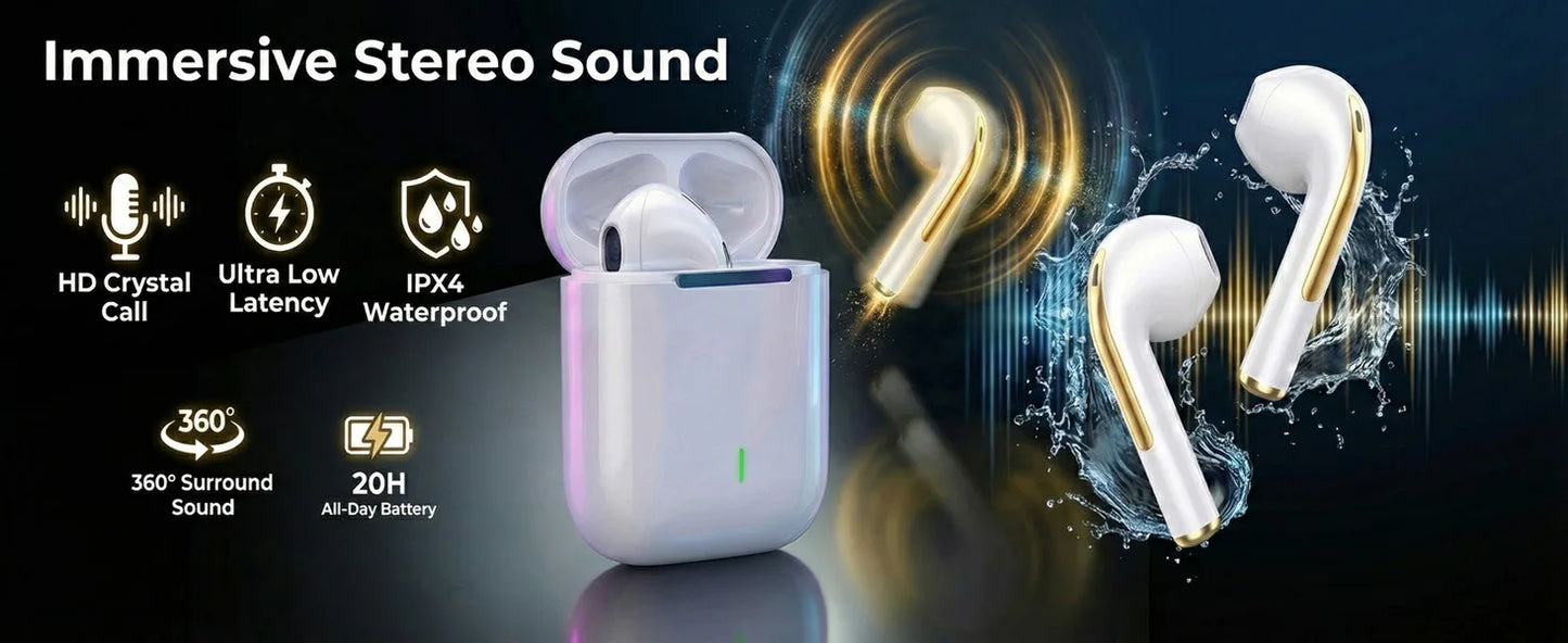 Auriculares inalámbricos con cancelación activa de ruido y sonido envolvente, latencia ultrabaja y carga inalámbrica